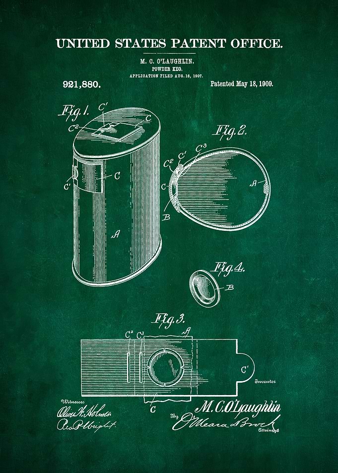 45 Gun Powder Keg Patent