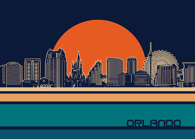 orlando skyline retro 5