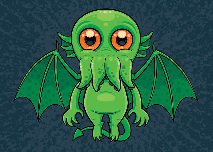 Cute Green Cthulhu Monster