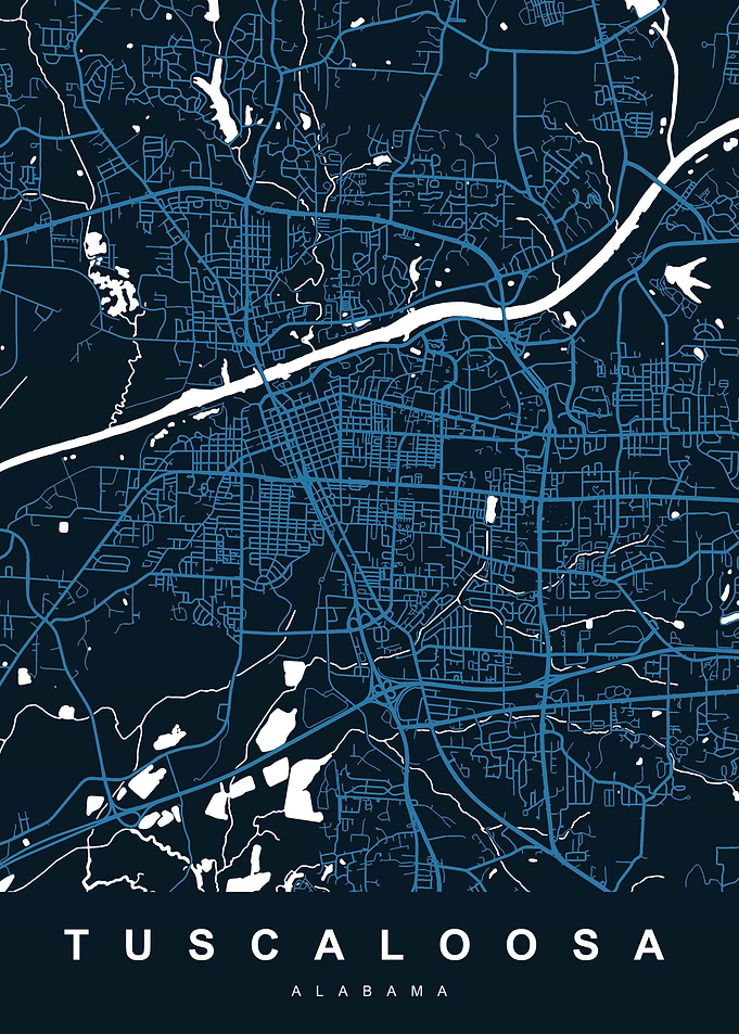 TUSCALOOSA Art Map Alabama