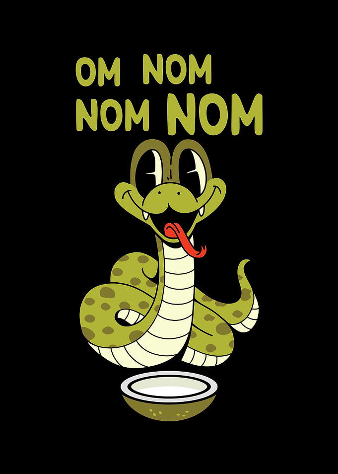 Hungry eating snake