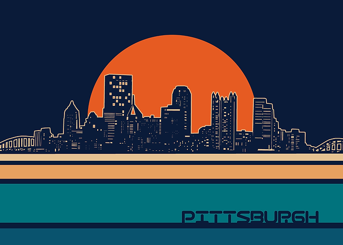 pittsburgh skyline retro 5