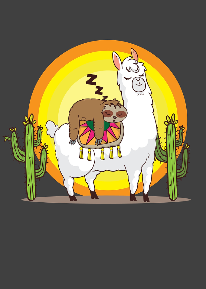 Sloth Riding Llama Heart