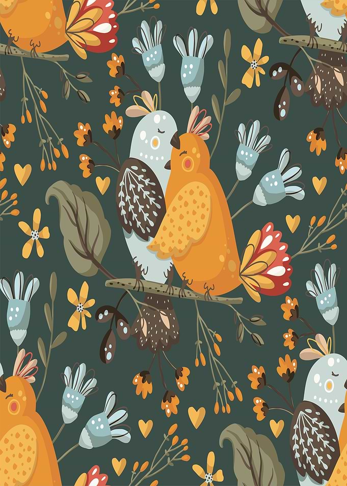 birds flower