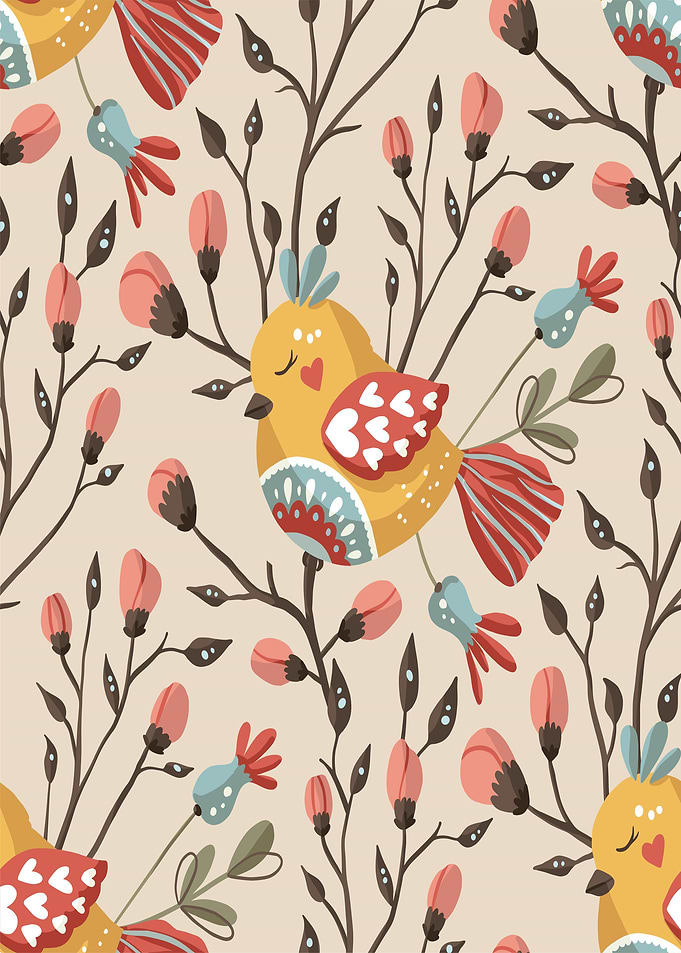 birds flower