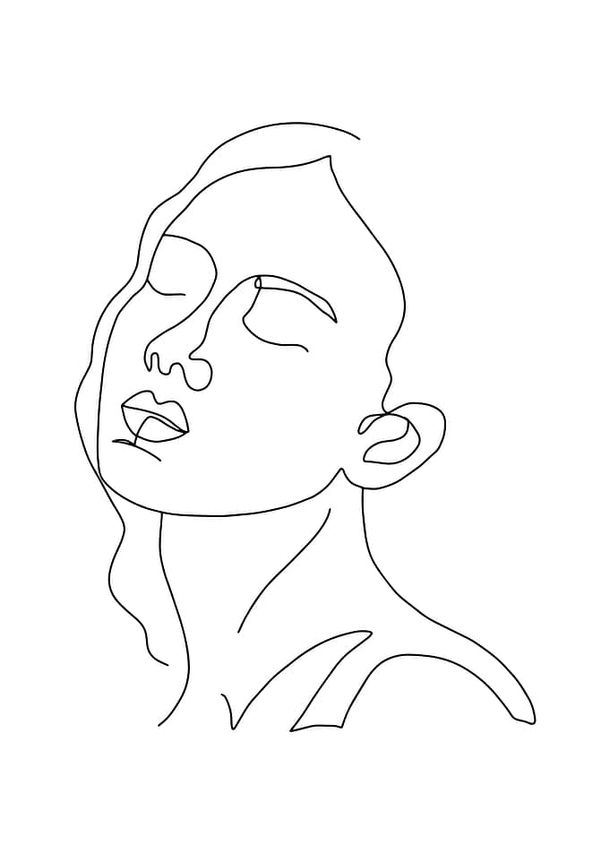 WOMAN PORTRAIT ONE LINE
