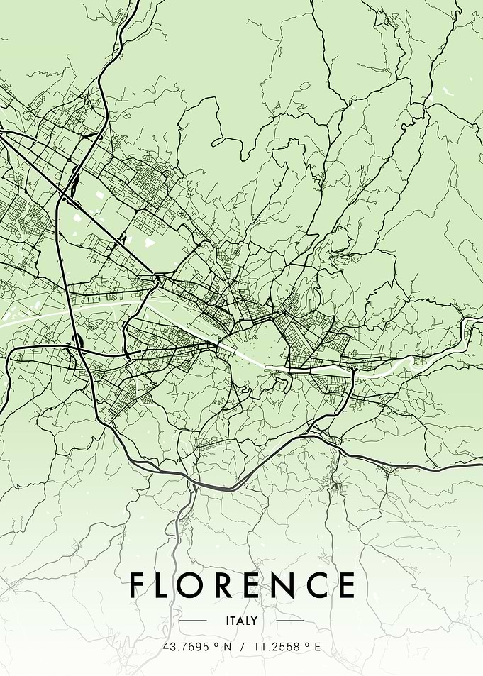 Florence City Map Green