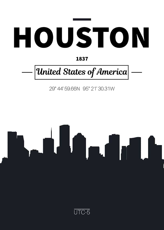 Houston skyline poster