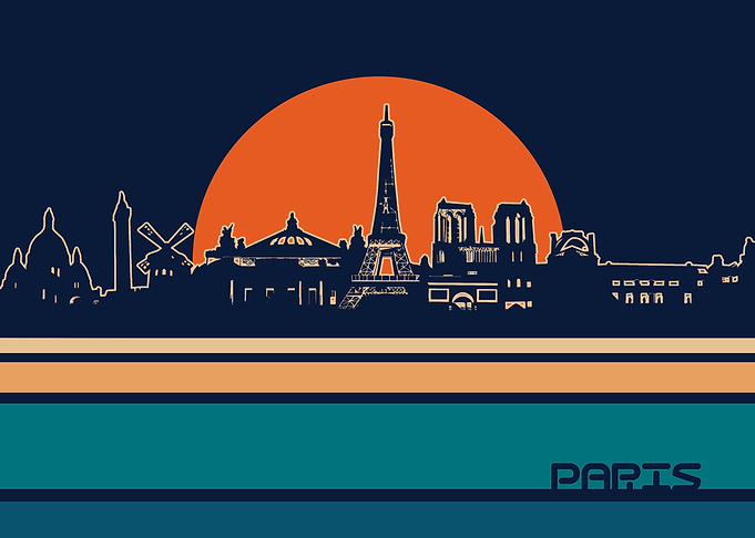 paris skyline retro 5