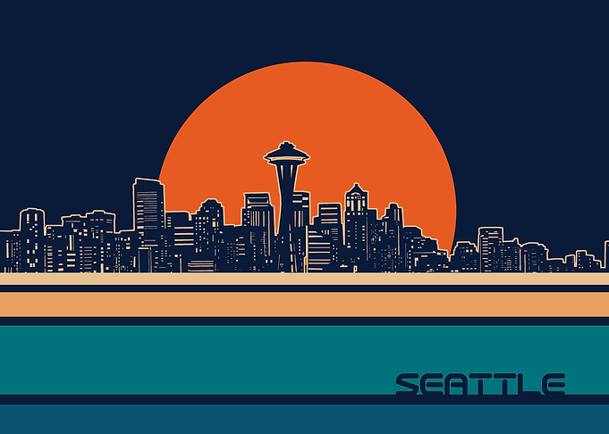 seattle skyline retro 5