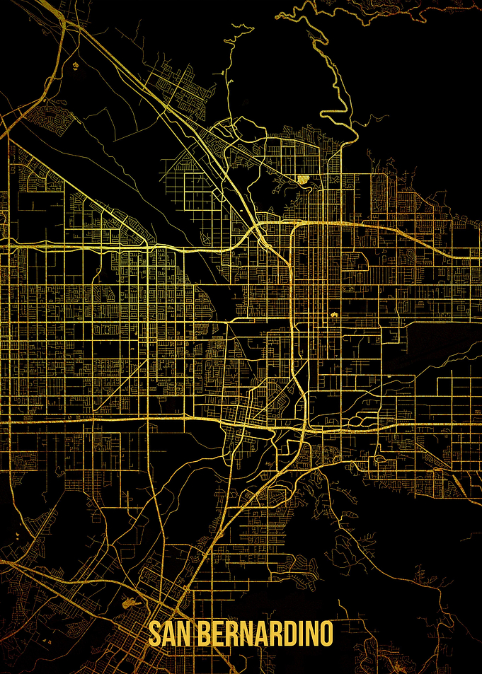 San Bernardino gold map