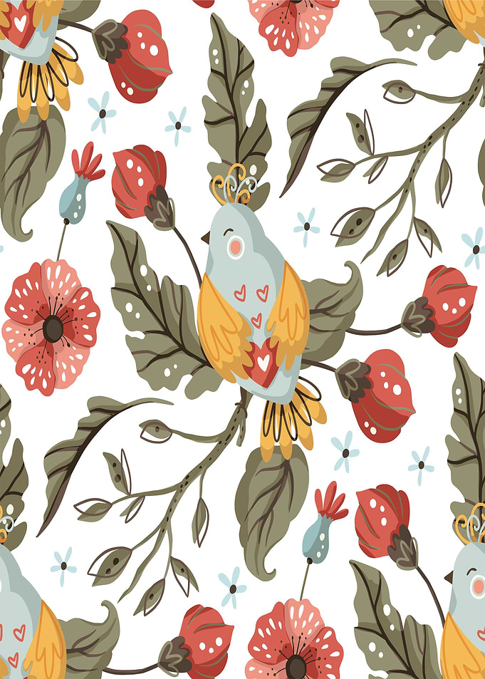 birds flower