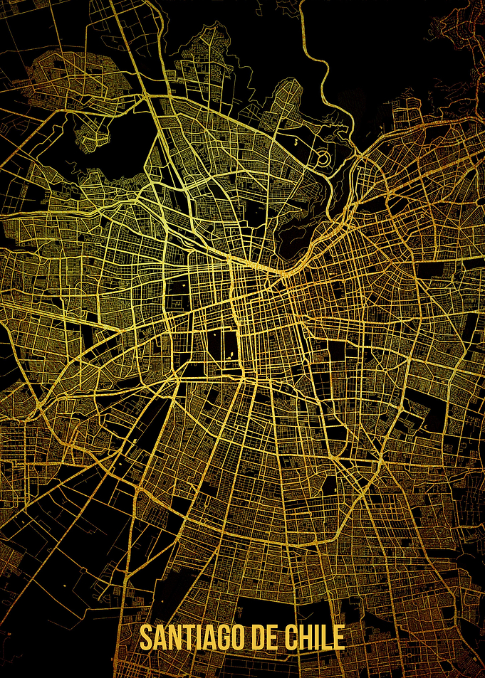 Santiago De Chile gold map