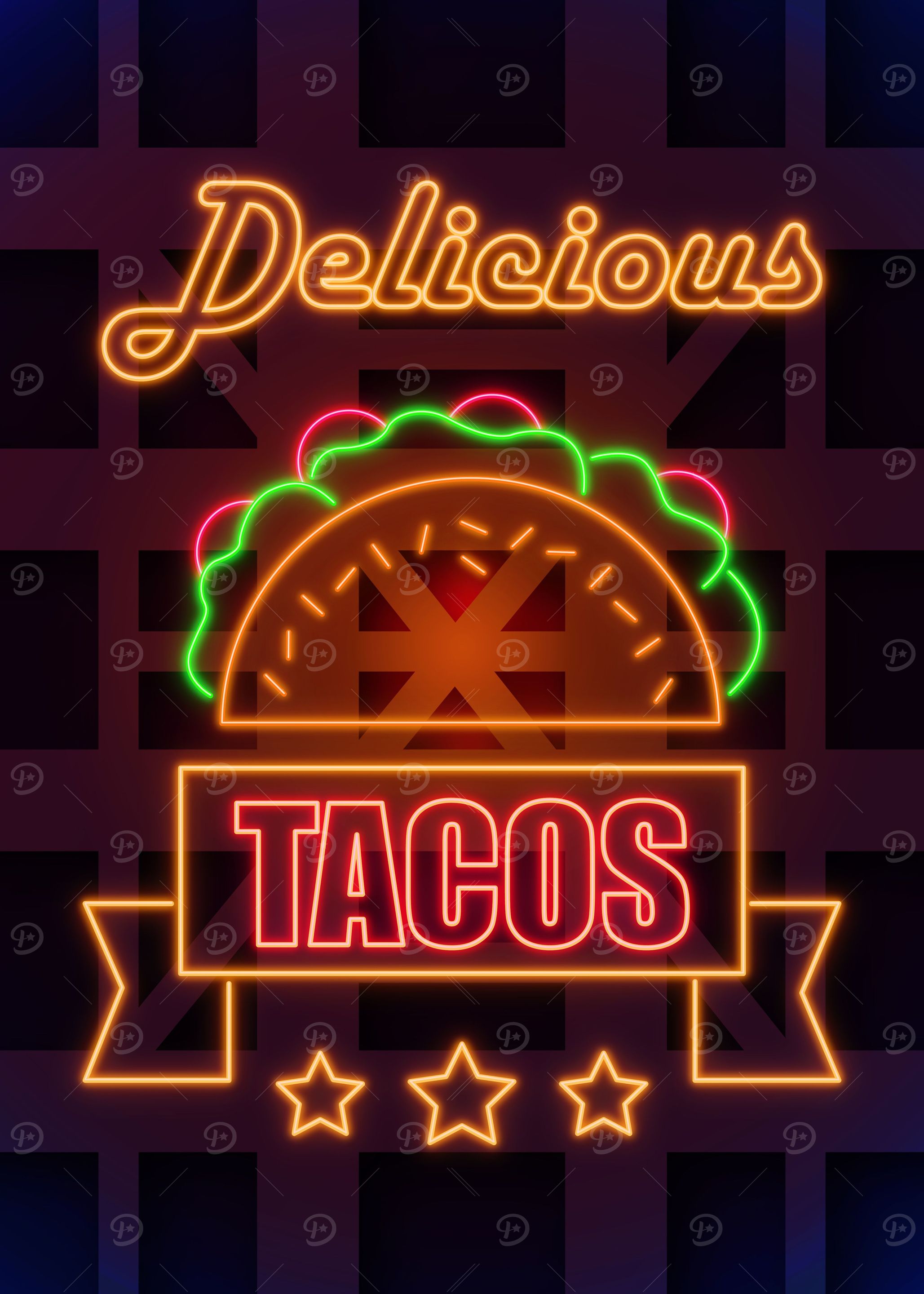 Delicious Tacos Neon sign