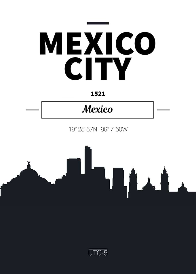 Mexico City Skyline poster