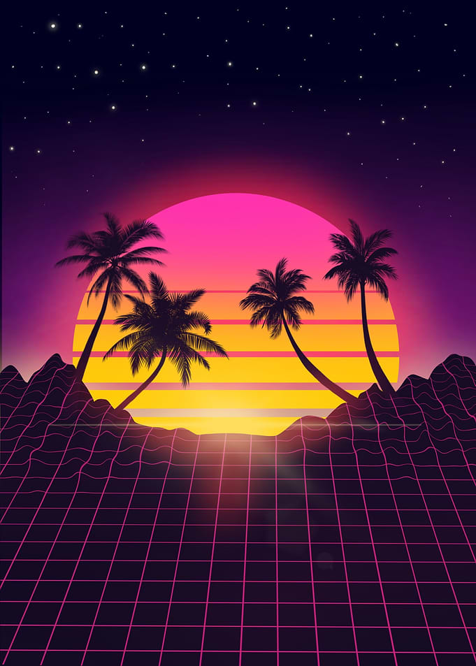 retro palm tree