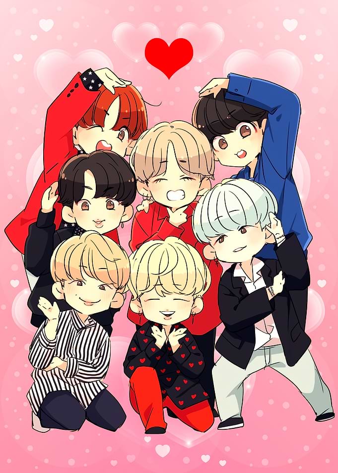 BTS Heart Pink