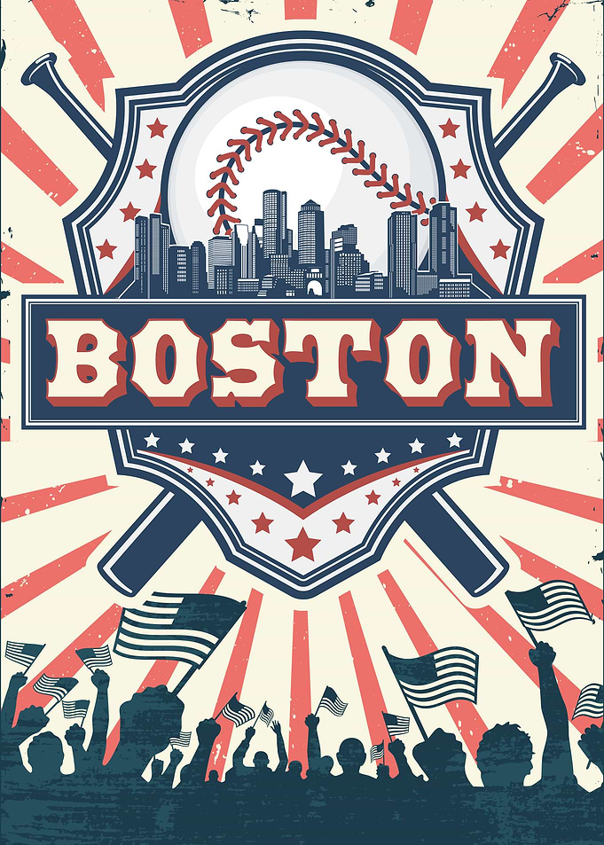 Boston Baseball Skyline