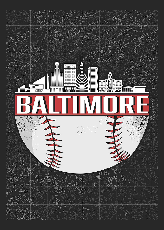 Baltimore Baseball Skyline