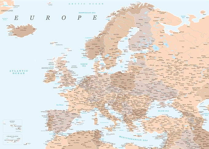 Detailed map of Europe