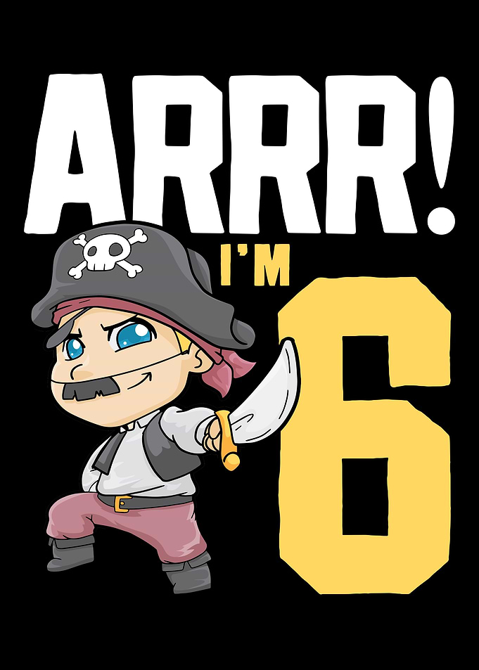 6th Birthday Pirate Six Ye