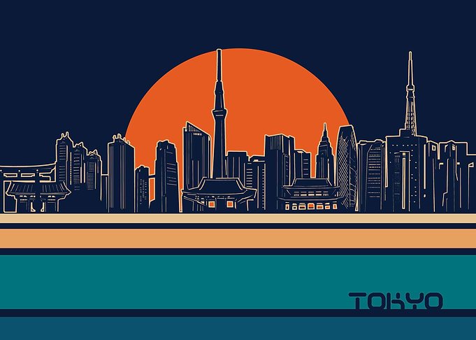 tokyo skyline retro 5