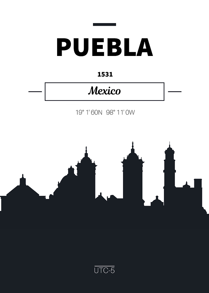 Puebla Skyline poster