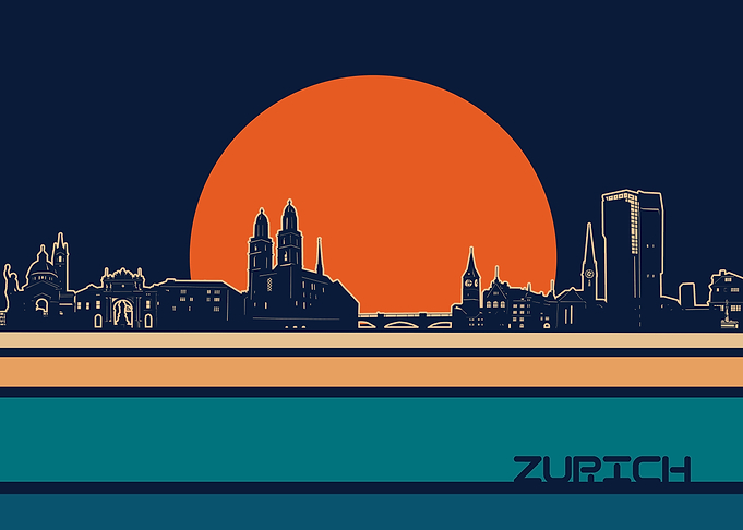 zurich skyline retro 5