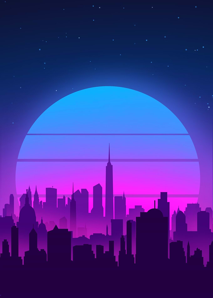 vaporwave city night