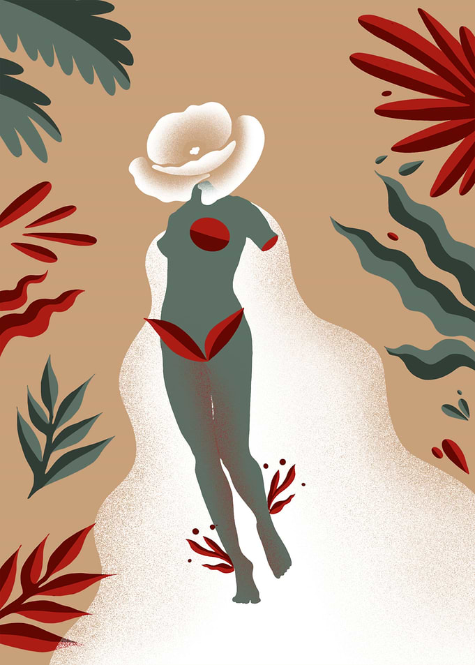 Woman Flower Rose abstract