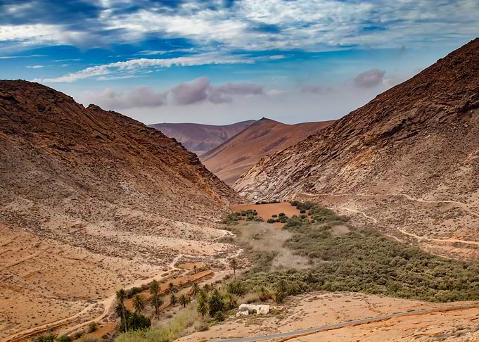 Spain landscape, blue sky