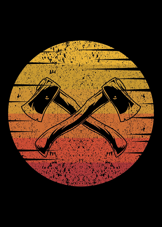 Axe Throwing Retro Sunset