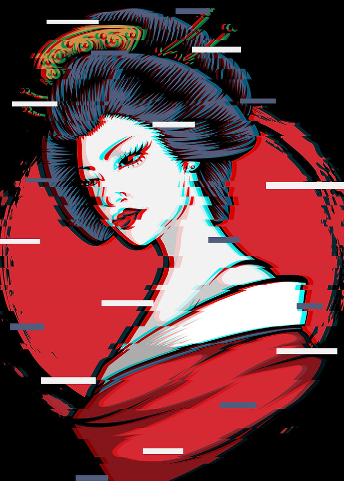 Geisha Japanese Glitch