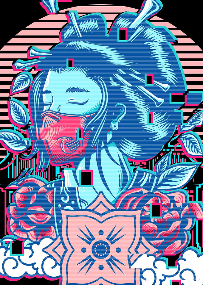 Geisha Japanese Glitch