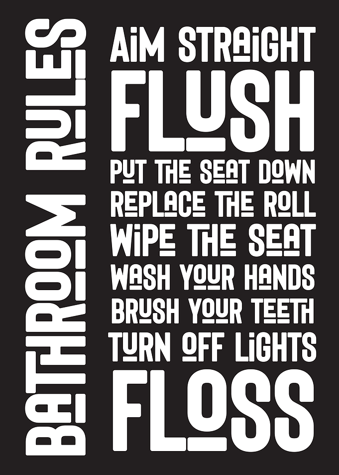 Bathroom Rules Black
