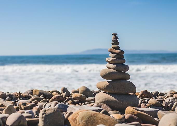 Zen art on the beach