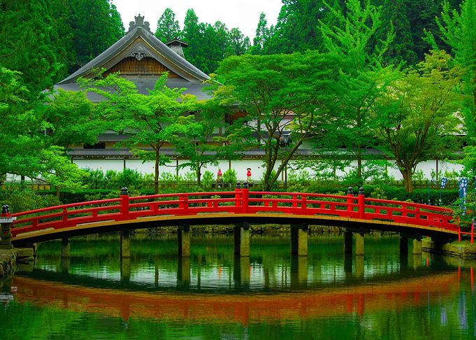 red bridge water green