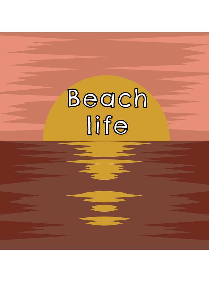 Beach Life Retro Sunset