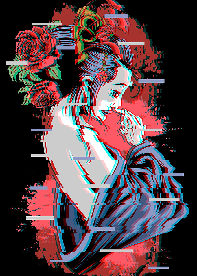 Geisha Japanese Glitch