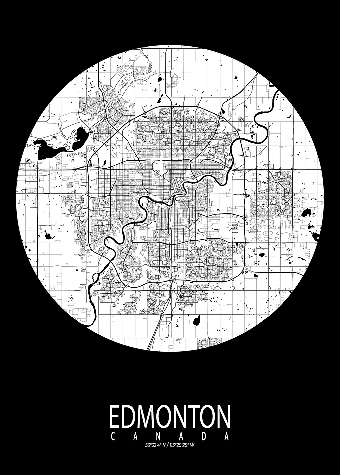 Edmonton Map Full Moon
