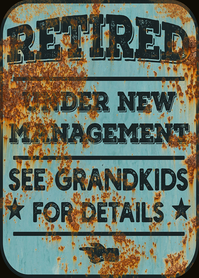 Retired Retro Metal Sign