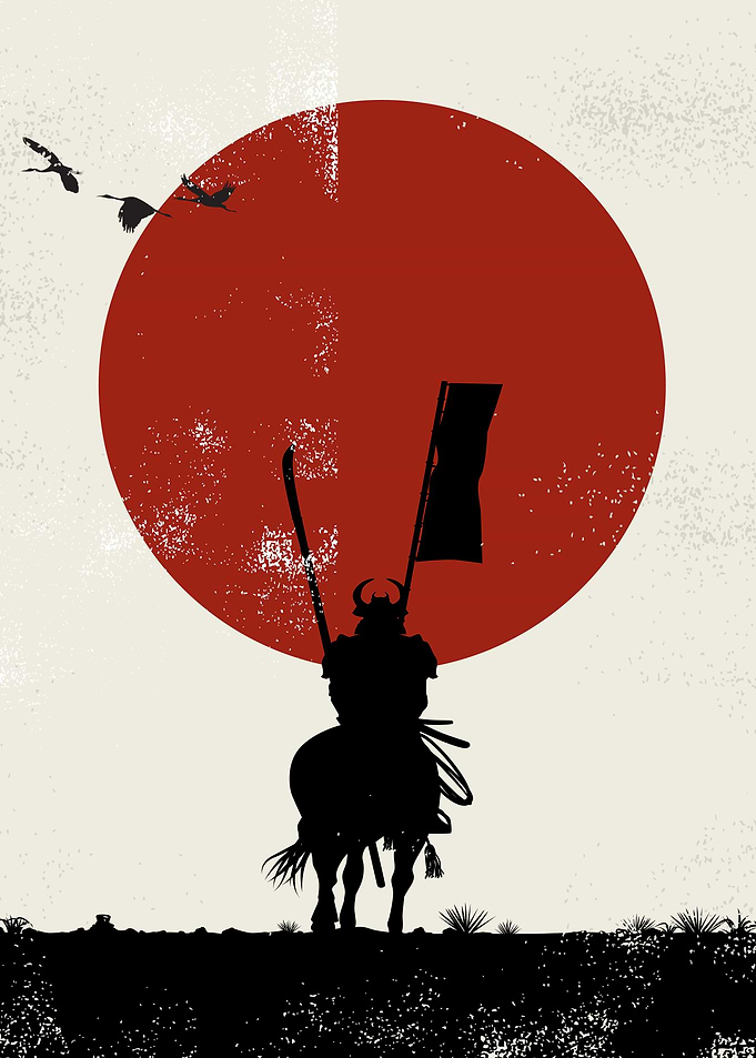 sillhouete samurai horse