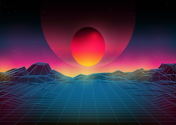 Neon sunset synthwave