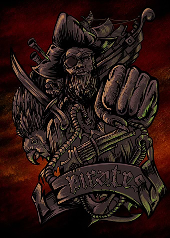 dark pirates illustration