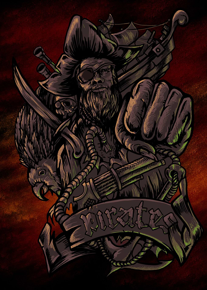 dark pirates illustration