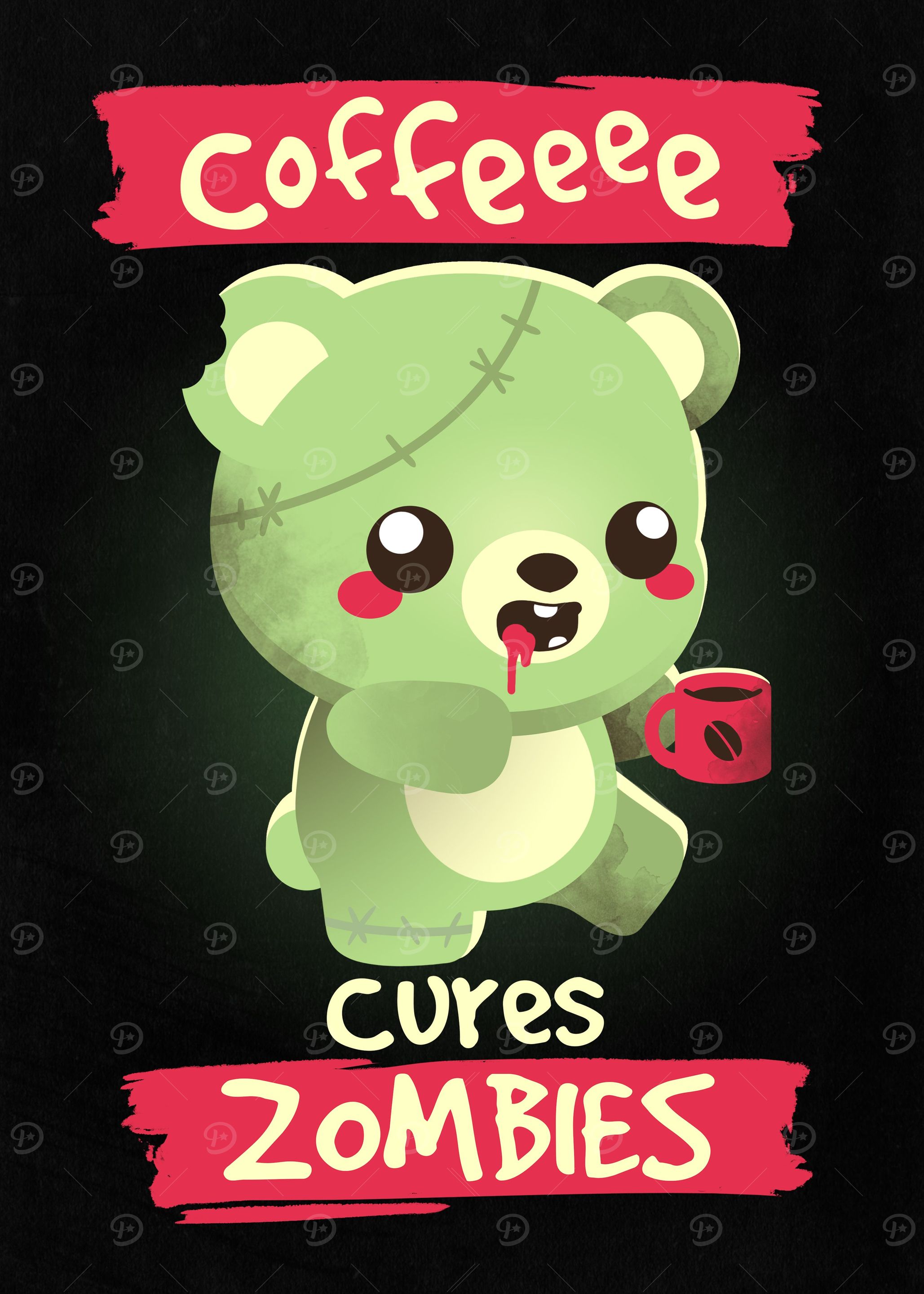 Coffee zombie bear