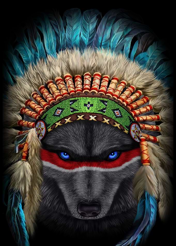 Indian War Chief Wolf