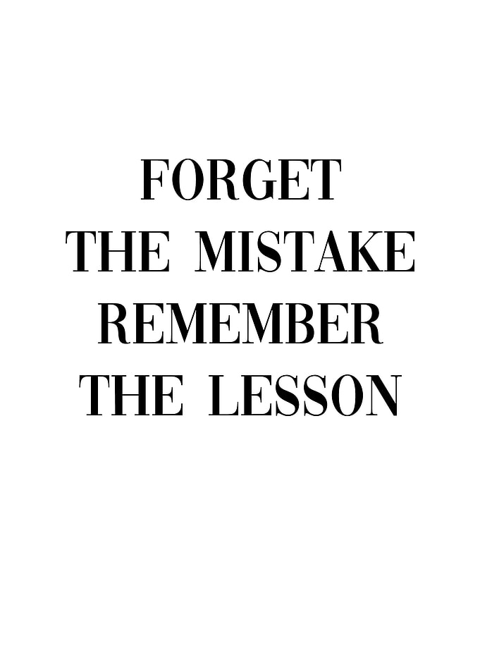 Remember lesson mistake
