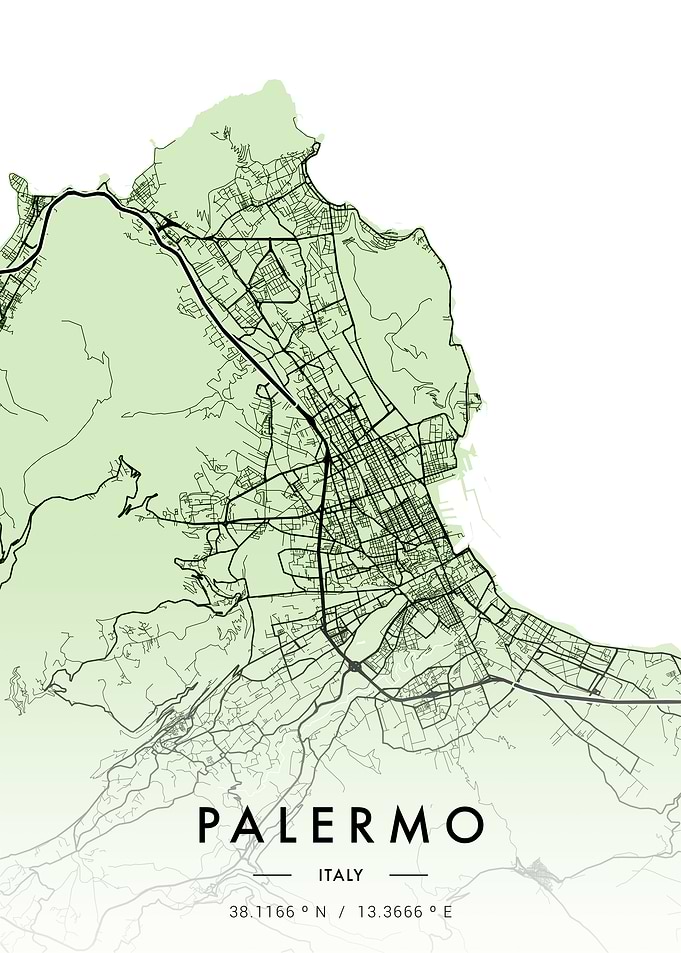 Palermo City Map Green