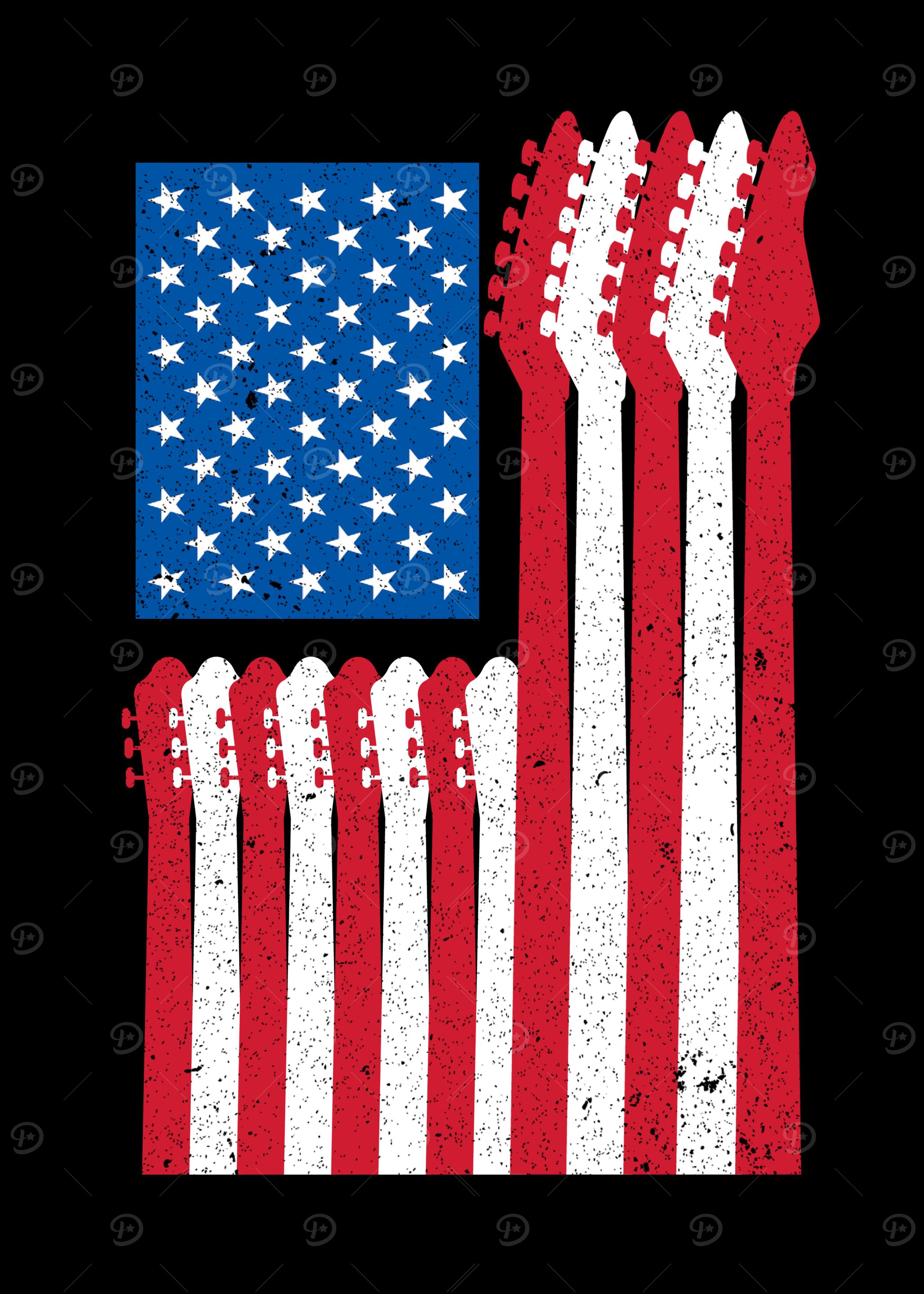 Guitarist USA Flag Guitar